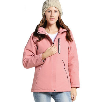 MANTEAU CHAUFFANT ROSE POUR FEMME - Veste Chauffante