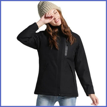 MANTEAU CHAUFFANT NOIR POUR FEMME - Veste Chauffante