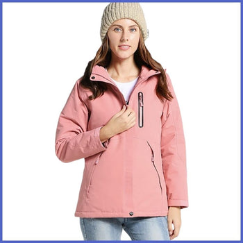 MANTEAU CHAUFFANT ROSE POUR FEMME - Veste Chauffante