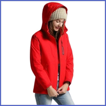 MANTEAU CHAUFFANT ROUGE POUR FEMME - Veste Chauffante