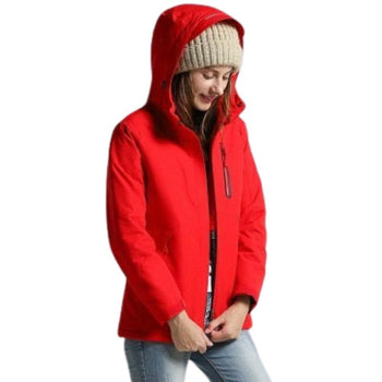 MANTEAU CHAUFFANT ROUGE POUR FEMME - Veste Chauffante